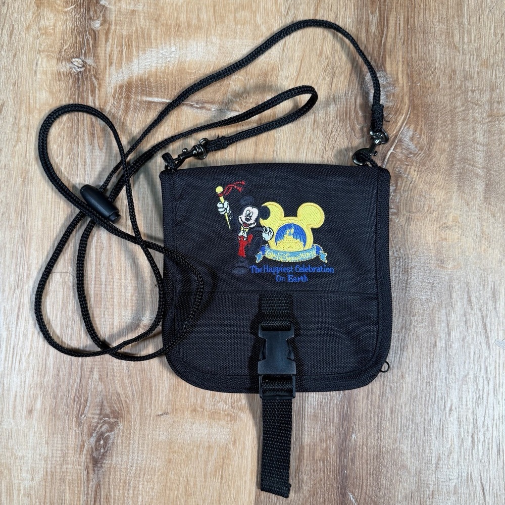 NEW Vintage Disney World Wallet Crossbody Organizer Convertible Belt Loop Purse